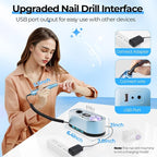 JOSGLOI Electric Nail Drill Professional: 40000RPM Electric Nail File Kit E - Image 6