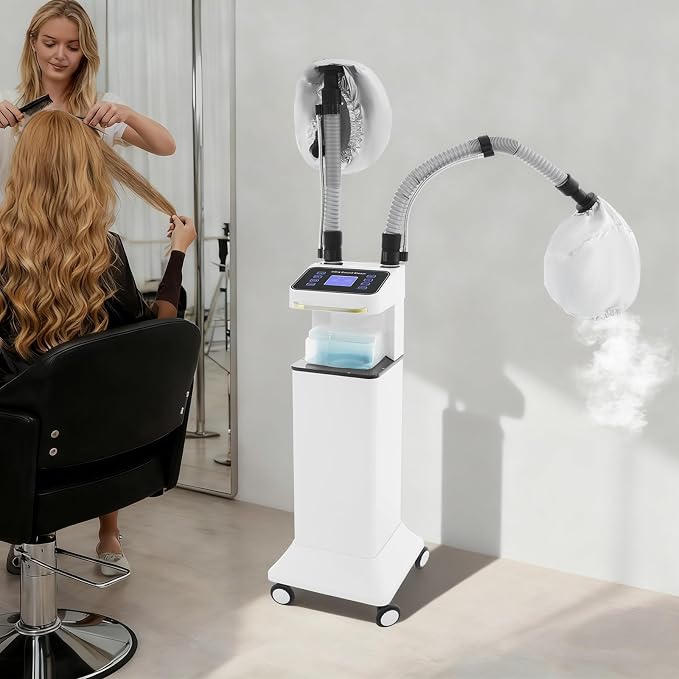 800W Nano Hooded Hair Steamer, Professional Micro Mist Hair Care Steamer - Image 2