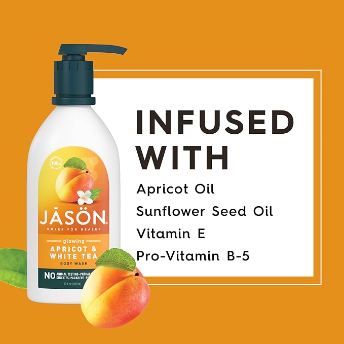 JASON Apricot and White Tea Glowing Body Wash, - Image 4