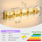 Modern LED Bathroom Light Fixtures Dimmable 5-Light Gold Vanity Light, 5CCT - Image 5