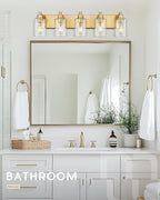 5-Light Bathroom Light Fixtures, 30 Inch Brushed Gold Vanity Light - Image 6