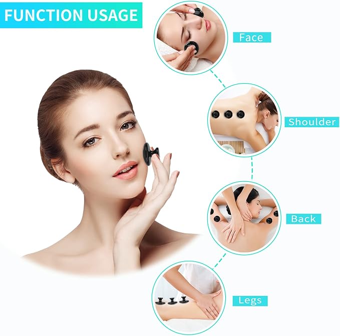 4 Pcs Mushroom Hot Massage Stones Set Natural Bian Warm Rocks Kit - Image 3