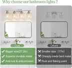 MOKATNG 4-Light Bathroom Light Fixtures, Vanity Light - Image 2