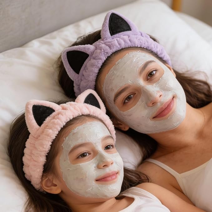 2 PCS Cute Cat Ear Spa Headband - Image 6