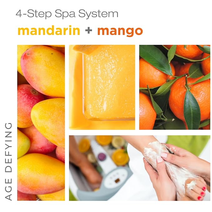 BCL Spa Mandarin + Mango Professional Pedicure Kit Foot Spa Set – Exfoliate - Image 7