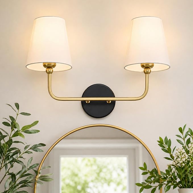 2-Light Bathroom Light Fixtures, Double Wall Sconce by Metwet