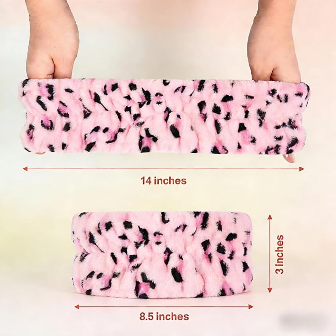 hexiaoxiao 6 Pack Microfiber Spa Headband Elastic Skin-Friendly No Slip Hairband - Image 3