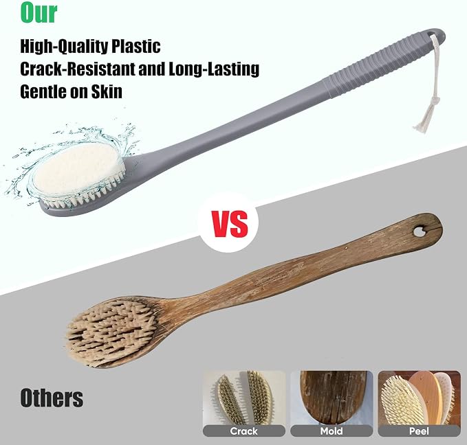 17-Inch Back Scrubber for Shower, Anti-Slip Exfoliating Body Brush for Bath - Image 3