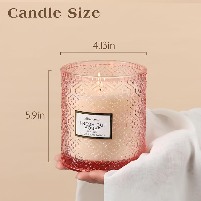 Rose Scented Candles, Valentine Luxury Large Decorative Candle in Glass - Image 5