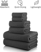 CASA COPENHAGEN EcoPop 6Pcs 100% Cotton Large Designer Towels Gift Set- Pine - Image 3