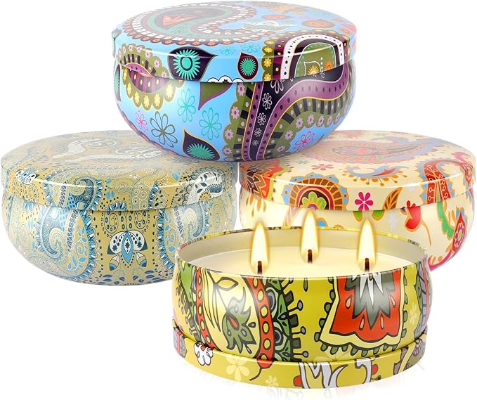 Set of 4 Triple Wick Citronella Candles Perfect - Image 4