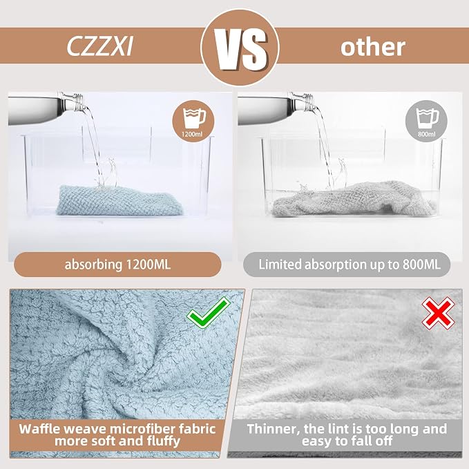 CZZXI 3 PCS Microfiber Hair Towel, Hair Wraps - Image 2