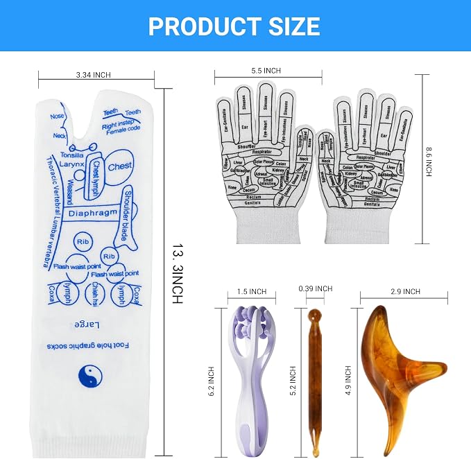 Reflexology Socks，Acupressure Socks，Massage Socks，Finger Massager，Gloves ，Help - Image 2