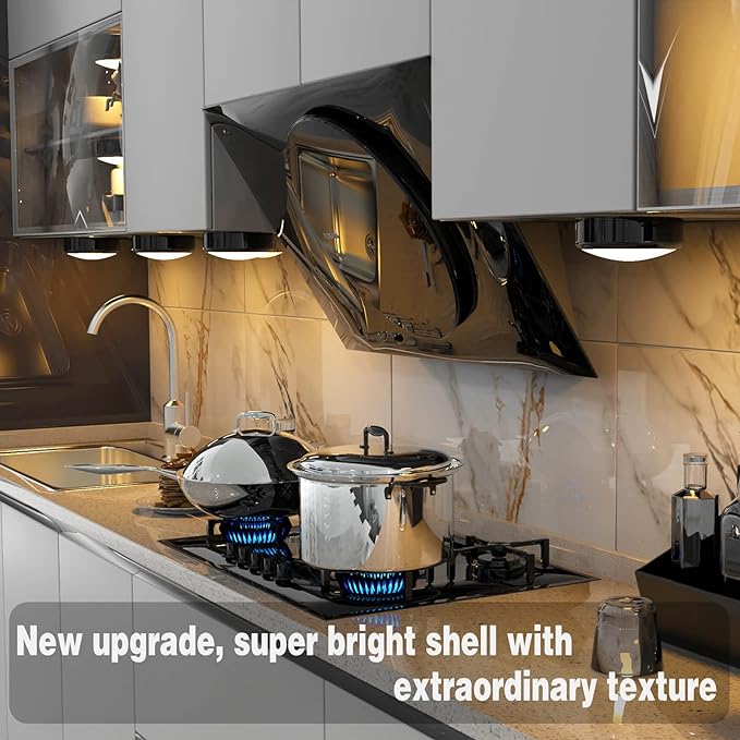 ILYXY LED Puck Lights with Remote, 3 Pack Under Cabinet Lighting, Battery - Image 2