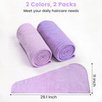 Microfiber Hair Towel Wrap for Women, 2 Pack Large Fast Drying Hair Towel - Image 4