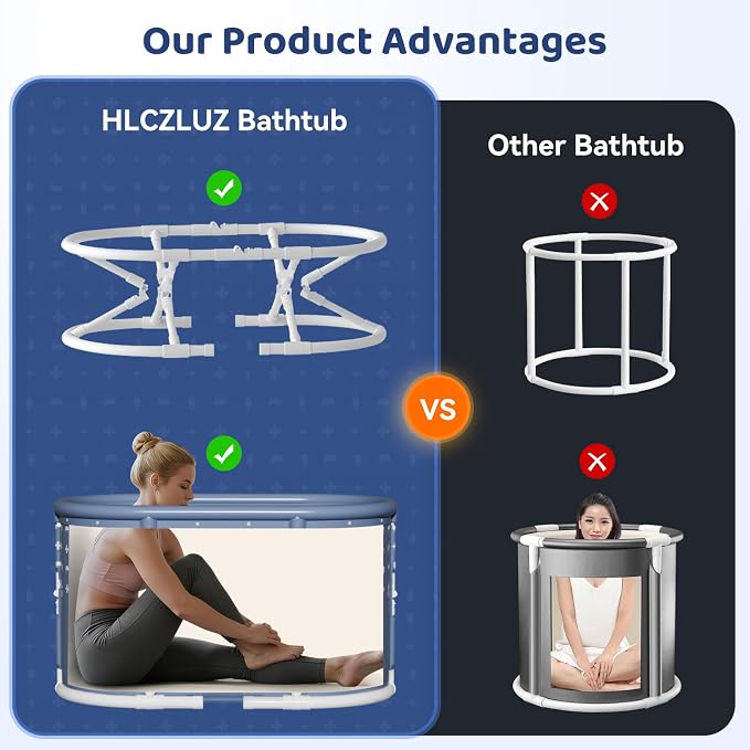 Portable Bathtub, Foldable Bathtub No Installation, Freestanding Shower Bathtubs - Image 6