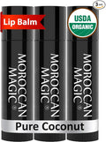 Moroccan Magic Organic Pure Coconut Lip Balm 3 Pack | Ultra-Hydrating Argan & by MoroccanMagic