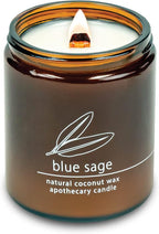 Hemlock Park Blue Sage Apothecary Hand-Poured Scented Candle | Crackling Wood by HemlockPark