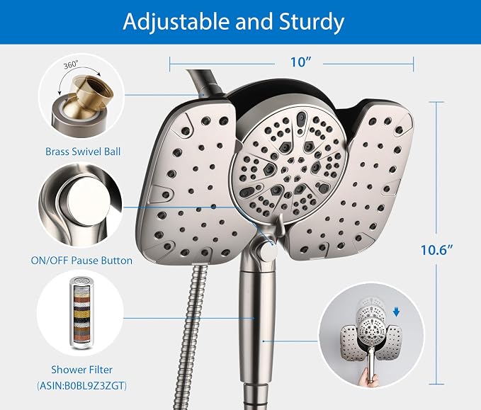 INAVAMZ Nickel 2.5GPM Shower Head - Image 5