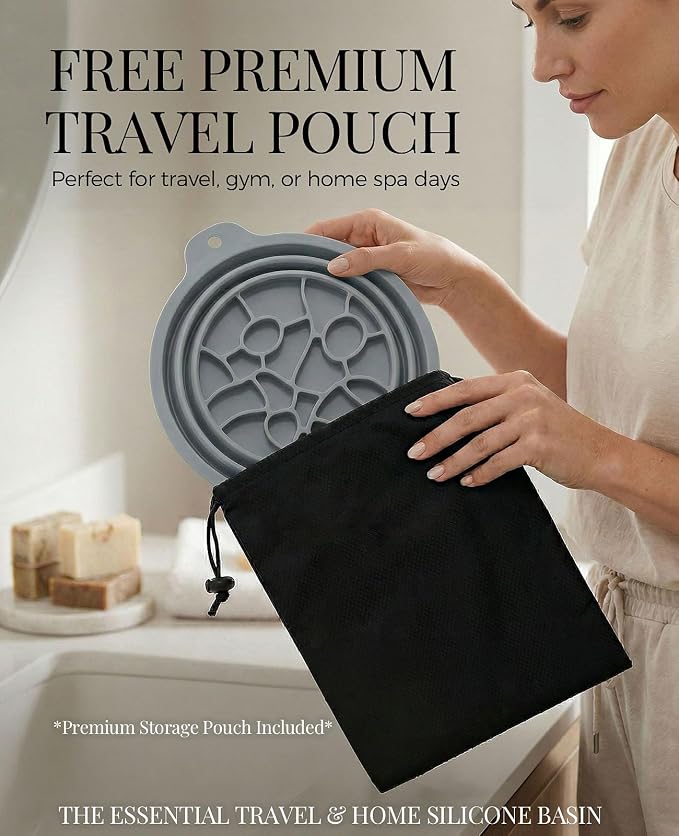 Face Ice Bath Bowl with Built-in Ice Tray, Foldable Silicone Face Bowl - Image 9