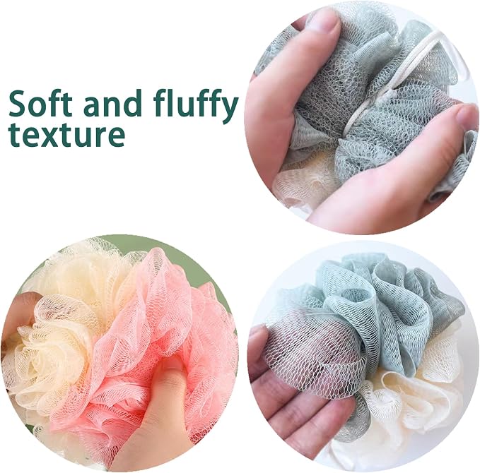 24 Pack Travel Loofah, Individually Wrapped Small Loofah Shower Pouf, 4 inch - Image 5