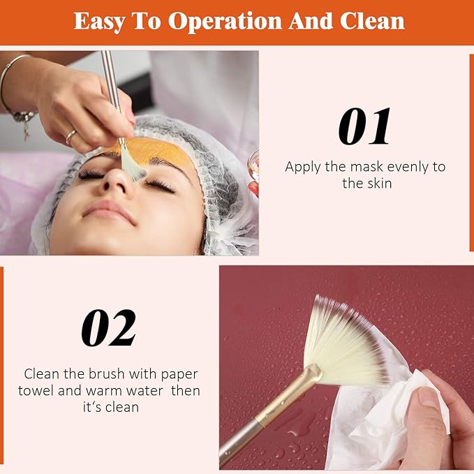 9 Pieces Facial Fan Mask Brushes, Soft Facial Applicator Brushes Tools - Image 5