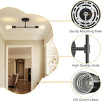 FadimiKoo 2-Light Black Bathroom Light Fixtures, Modern Wall Sconces Lighting - Image 3