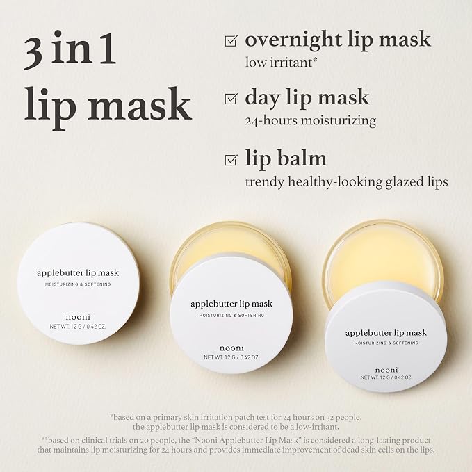 NOONI Vegan Applebutter Lip Mask Overnight – Hydrating Lip Balm & Butter - Image 2