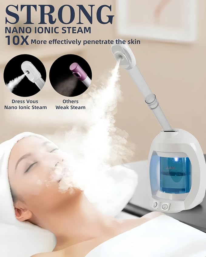 Facial Steamer, Face Steamer for Esthetician and Nano Ionic Portable Ozone Hair - Image 3