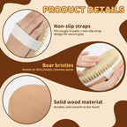 SAMEBUTECO 4 Pack Dry Body Brushing Brushes, Natural Bristle Exfoliating Scrub - Image 3