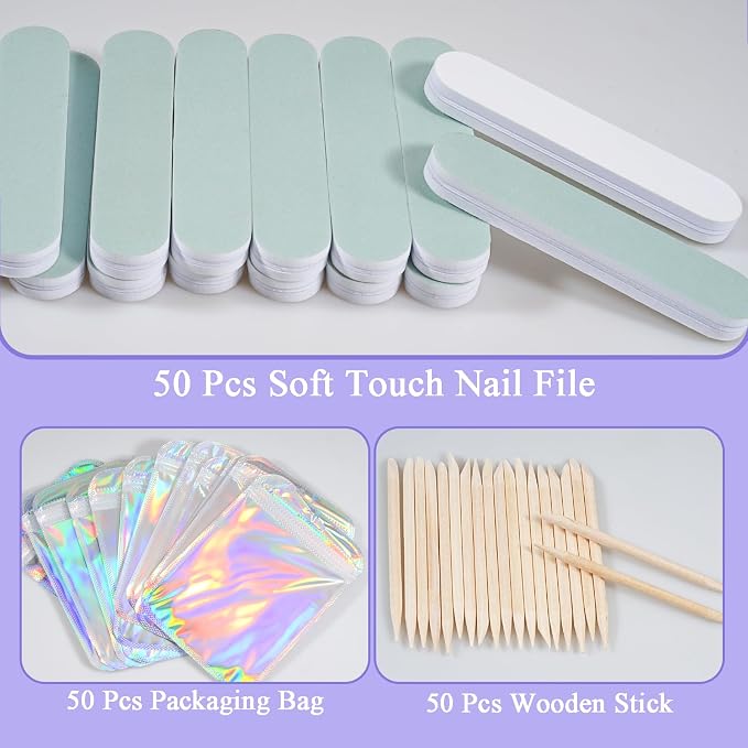 Disposable Manicure Kit Professional, 50 Set Press On Nail Tool Kit - Image 3
