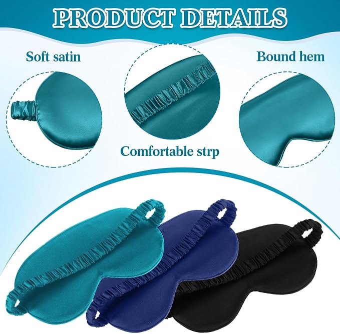 Cutecrop 12 Pcs Silk Sleep Masks Soft Satin Eye Masks - Image 4