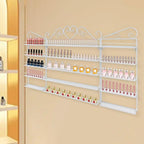 5-Tier Wall-Mounted Nail Polish Storage Racks Set of 3, Metal Cosmetic Display - Image 4