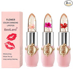 BestLand 3 Pcs/Set Flower Jelly Lipstick Set Temperature Change Moisturizer by Bestland