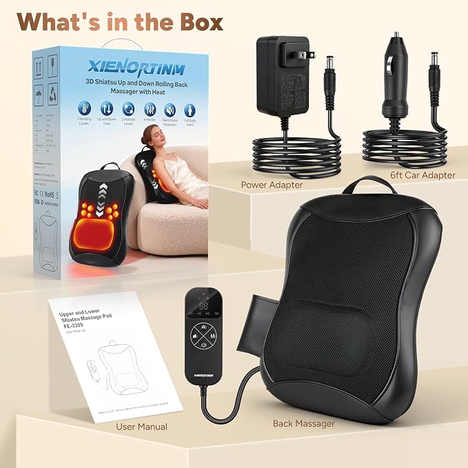 Back Massager with Heat, 4D Rolling Massage Nodes - Image 9