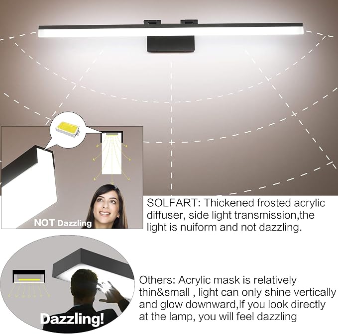 SOLFART Modern Bathroom Light Fixtures 39.3Inch Modern LED Vanity Lights Above - Image 5