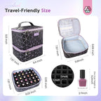 SAVILAND Nail Polish Organizer Bag: PU Leather Nail Kit Organizer Holds 30 - Image 5
