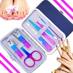 QURIPE 7pcs Manicure Set, Nail Clippers Kit, Stainless Steel Manicure Kit - Image 3