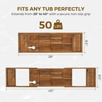 Venusmiles Teak Bathtub Tray Caddy, Foldable Bath Tray - Image 5