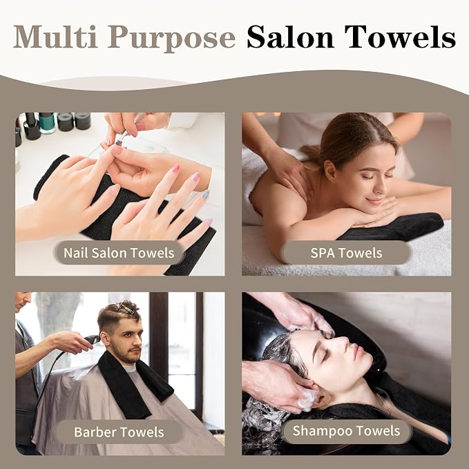 FIXSMITH Salon Towels 12 Pack, Quick Dry Gym Towels, Spa Face Towel, Absorbent - Image 6
