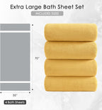 4 Piece Extra Large Bath Towel 35"x70" Oversized Bath Sheet Bath Towel Set - Image 2
