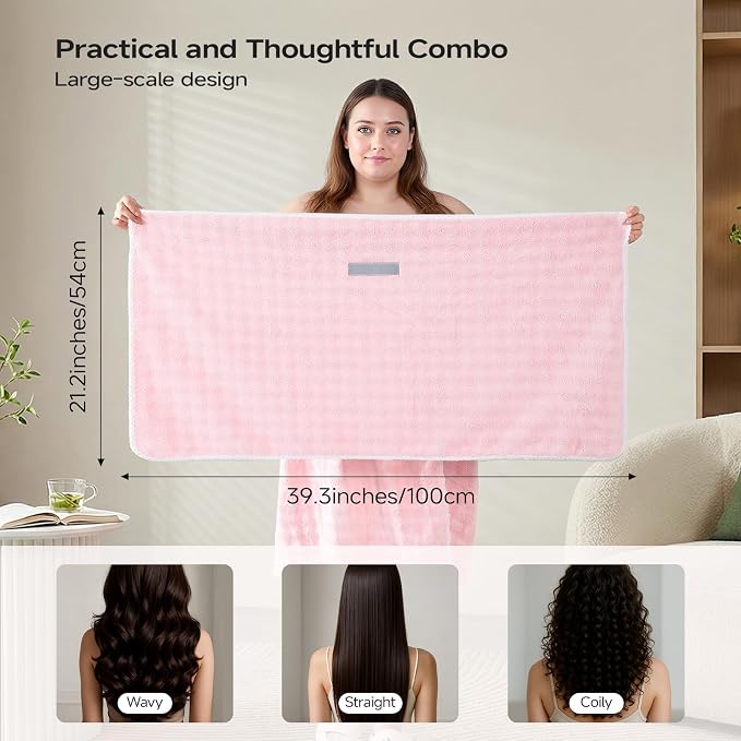 REDKISS Pink Plus Size Towel Wrap - Image 4