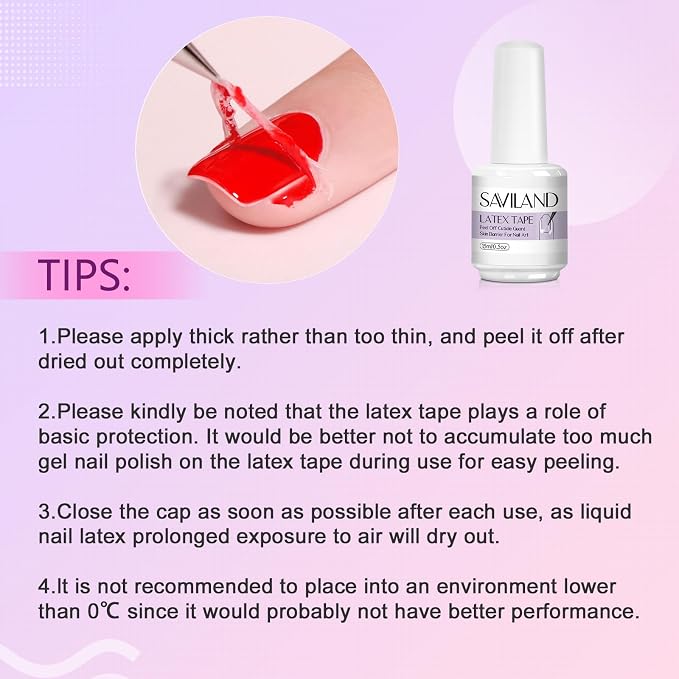 SAVILAND 2PCS Liquid Latex for Nails: 30ML Liquid Latex Peel Off Nail Polish - Image 7