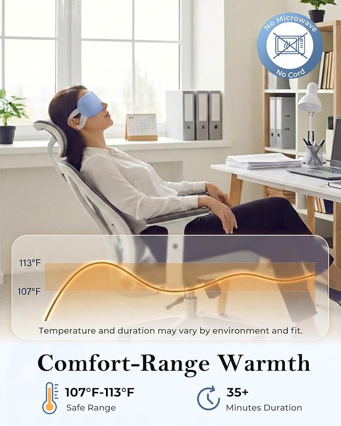 16 Pack Steam Eye Mask for Dry Eyes: Self-Heating Warm Compress for Stye Relief - Image 4