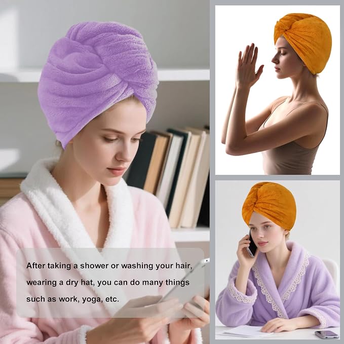 Microfiber Hair Drying Towel Wrap - Image 5