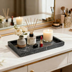 Pure Natural Marble Tray for Bathroom, Sink. Cosmetics, toiletries, etc. can be - Image 6