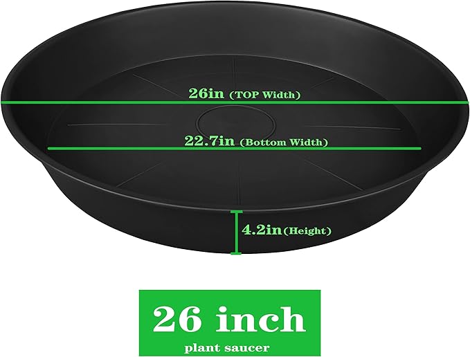 2 Pack of 25 26 inch Plant Saucer Round, 4.2" Depth Tray, Large Plant Saucers - Image 2