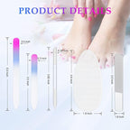 Zhehao 6 Pcs Glass Nail File and Nail Shiner Set Manicure Pedicure Glass File - Image 2