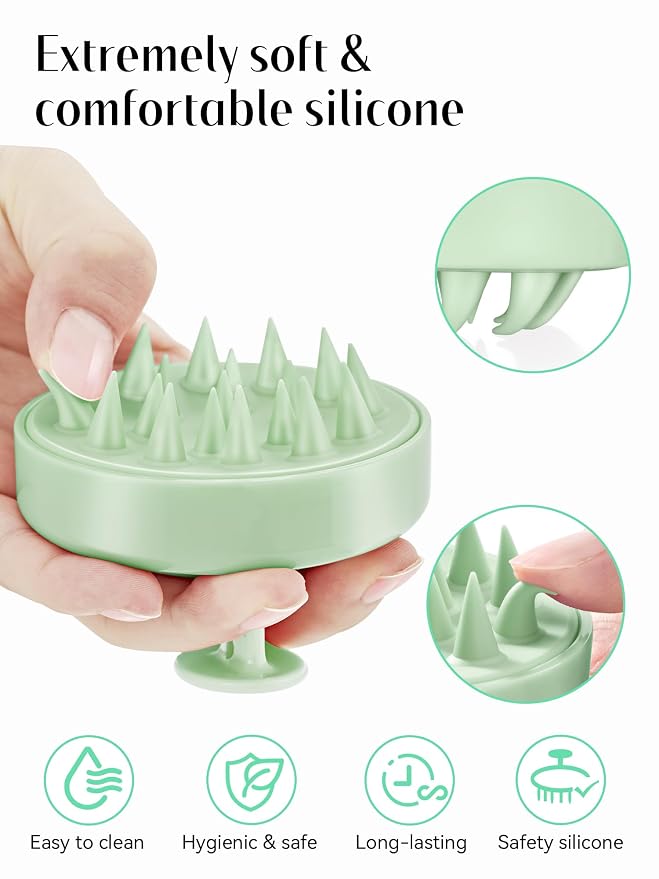 HEETA Scalp Massager Hair Growth, Soft Silicone Scalp Scrubber Shampoo Brush - Image 3