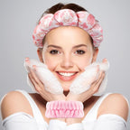 Zkptops Spa Headband for Washing Face Wristband Set Sponge Makeup Skincare - Image 3